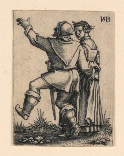 Düğün Alayı: Soldan dans eden çift by Hans Sebald Beham
