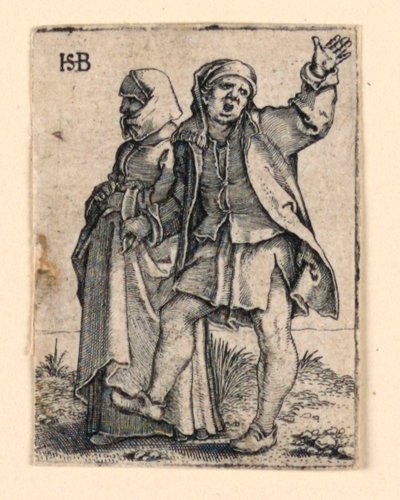 Düğün Alayı: Çift sola yürüyor, adam geri dönüyor, kolunu kaldırıyor by Hans Sebald Beham