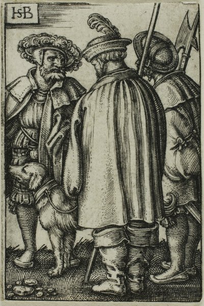 Üç Asker ve Bir Köpek by Hans Sebald Beham