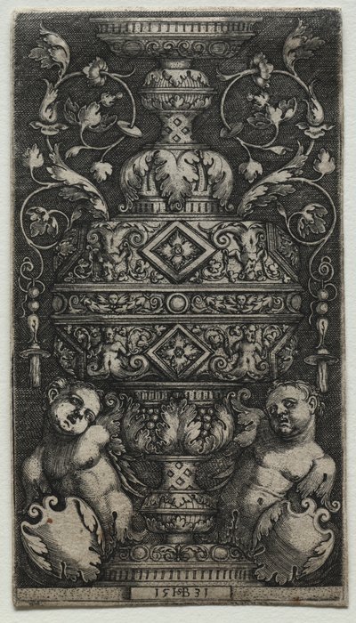 Çocuklarla Süslenmiş Vazo, 1531. by Hans Sebald Beham