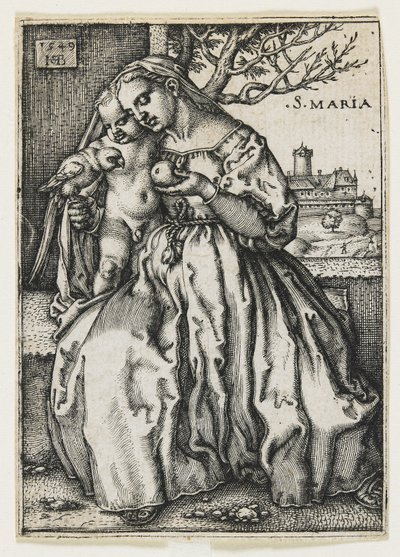 Papağanlı Bakire ve Çocuk, 1549 by Hans Sebald Beham