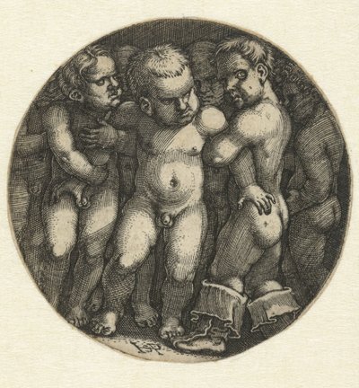 yedi çıplak erkek by Hans Sebald Beham