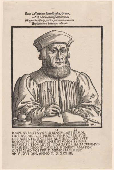 Johann Aventinus Johann Turmair, 1554 by Hans Sebald Lautensack
