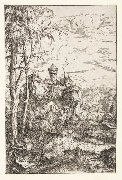 Kale ve Köprü ile Manzara by Hans Sebald Lautensack