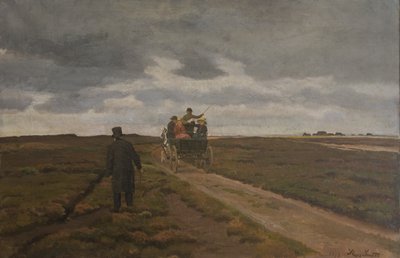 Bir günlük araba ile fundalık manzara by Hans Smidth