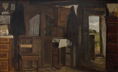 Bir çiftlik evinin içi by Hans Smidth