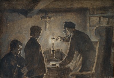 Papaz Sören yılbaşı gecesi mumu üfler by Hans Smidth