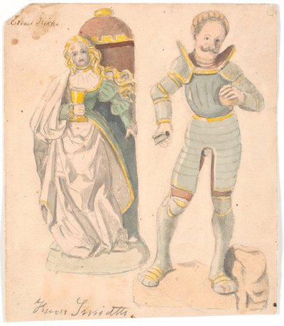 Ringkøbing ilçesindeki Estvad kilisesindeki mihraptan sonra iki figürle çalışın by Hans Smidth