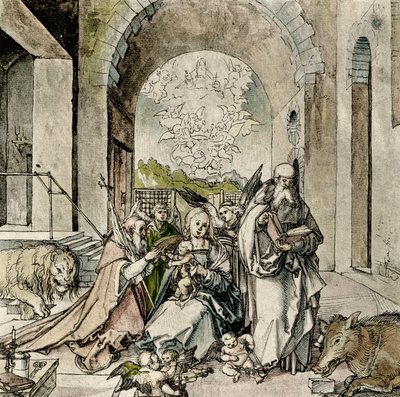 Aziz Jerome ve Anton ile Madonna by Hans Suess Kulmbach
