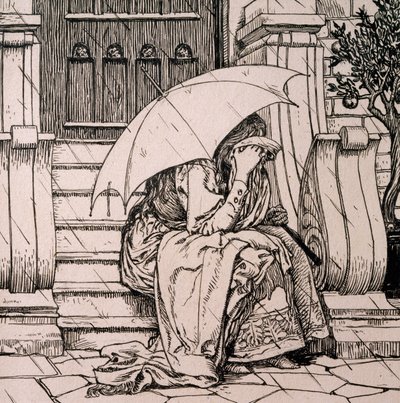 Hans Christian Andersen (1805-1875) tarafından peri masalı için illüstrasyon by Hans Tegner