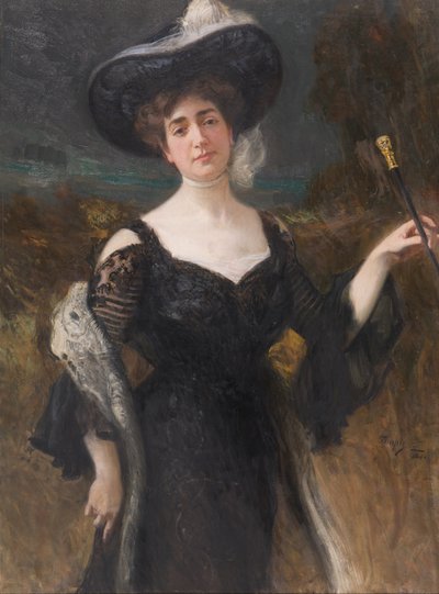 bir bayanın portresi by Hans Temple