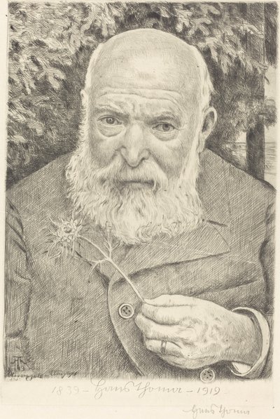 Çiçekli Otoportre VI by Hans Thoma