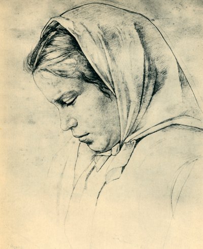 Sanatçıların kız kardeşi Agathe, 1866, 1943. by Hans Thoma