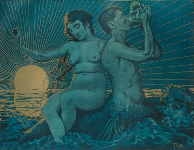 Triton ve Nereide, 1895 by Hans Thoma