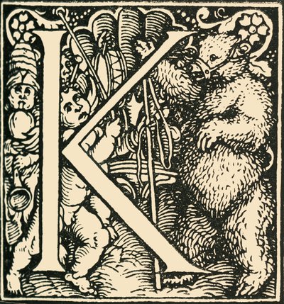 K - Bir Alfabe, Hans Weiditz, c1520-1521, 1908. by Hans Weiditz