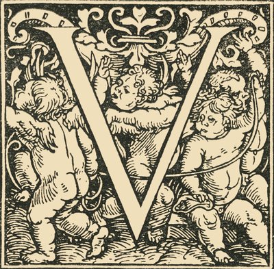 V - Bir Alfabe, Hans Weiditz, c1520-1521, 1908. by Hans Weiditz