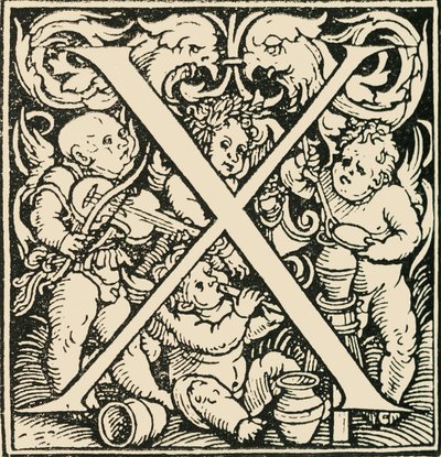 X - Bir Alfabe, Hans Weiditz, c1520-1521, 1908. by Hans Weiditz