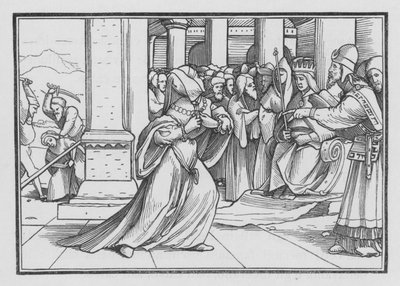 Athaliah Tapınağa Doğru Bastırılarak Yakalanır ve Öldürülür, 2 Kral XI, 14 by Hans after Holbein the Younger