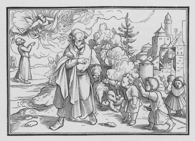 Ayılar Elişa ile Alay Eden Çocukları Yok Eder, 2 Kral II, 23 by Hans after Holbein the Younger