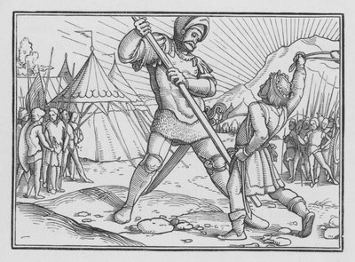 David Killeth Goliath, 1 Samuel XVII, 49 by Hans after Holbein the Younger