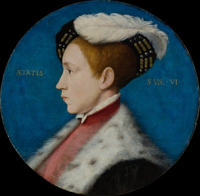Edward VI, c.1545 (meşe üzerine petrol ve altın) by Hans after Holbein the Younger