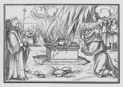 İlyas Dua Eder, Cennetten Gelen Ateşle Cevaplanır, 1 Kings XVIII, 38 by Hans after Holbein the Younger