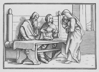 Hannah Kederli Bir Çocuk İçin Dua Ediyor, 1 Samuel I, 10 by Hans after Holbein the Younger