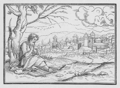 Jonah Tanrıların Merhametinde Bağırıyor, Jonah IV, 5 by Hans after Holbein the Younger