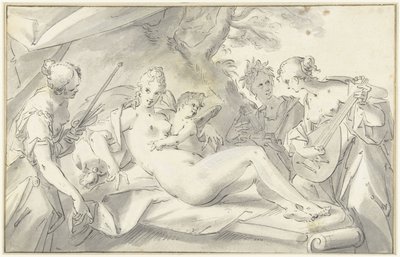 Sanat ve bilimin ortasında Venüs by Hans von Aachen