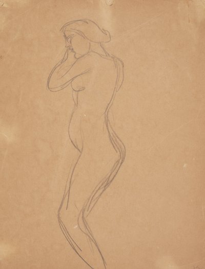 Profilde görülen ayakta kadın modeli by Harald Giersing