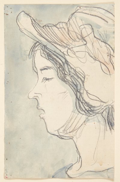 Şapkalı genç kız, profil t.v. by Harald Giersing
