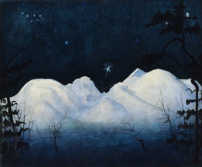 Dağlarda kış geceleri by Harald Oscar Sohlberg