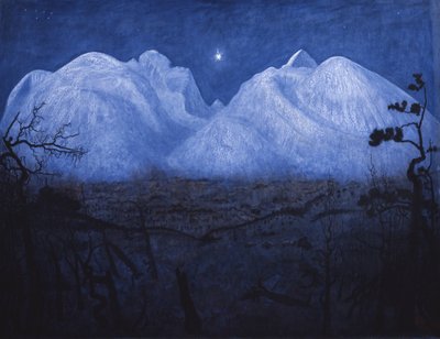 Dağlarda kış geceleri by Harald Oscar Sohlberg