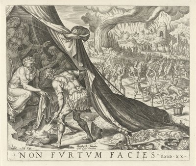 Achan ganimetleri çadırına gömer hırsızlık yapmayacaksın On Emir (dizi başlığı) by Harmen Jansz Muller