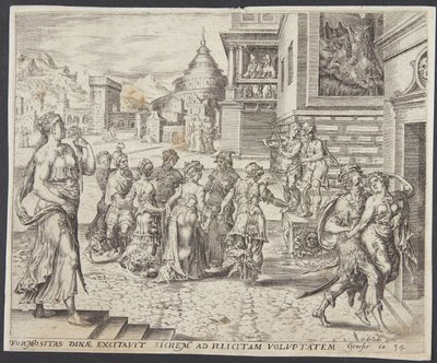 Dinah dışarı çıkıyor ve Shechem tarafından baştan çıkarılıyor by Harmen Jansz. Muller