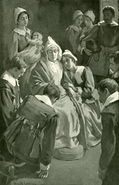 Christiana çocuklarını kutsuyor by Harold Copping