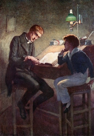 David Copperfield ve Uriah Heep (renkli taş) by Harold Copping