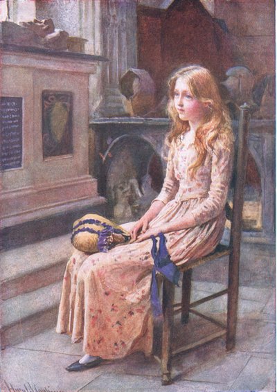 Eski Kilisedeki Küçük Nell, B.W. mat by Harold Copping