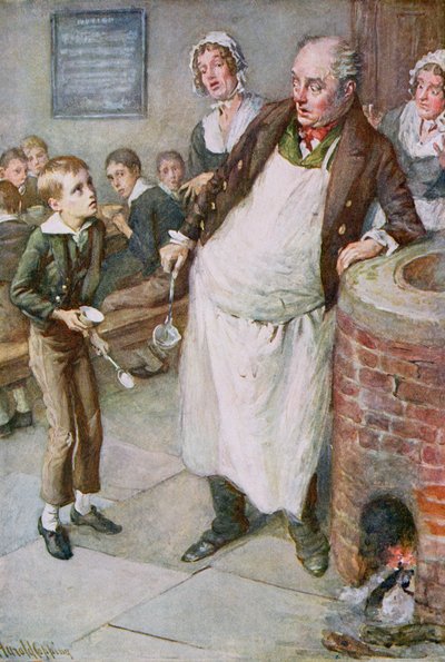 Oliver Daha Fazlasını İstiyor, B.W. mat by Harold Copping