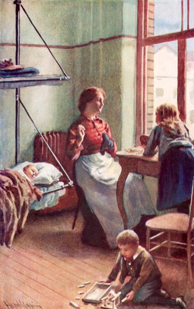 Açık kapılar bize iç huzurun, Hükümetin ücretsiz otelinde bir oturma odasının kısa bir anını verdi mi? by Harold Copping