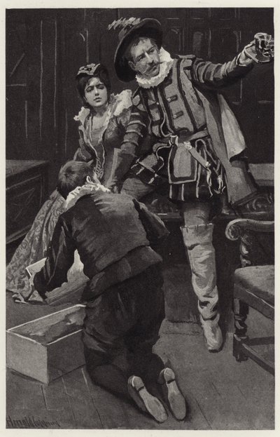 Petruchio, şapkanın bir porringer içinde kalıplandığını söyleyerek yeniden fırtınaya başladı. by Harold Copping