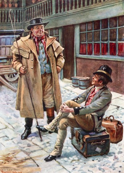 Sam Weller ve Babası (renkli taş) by Harold Copping