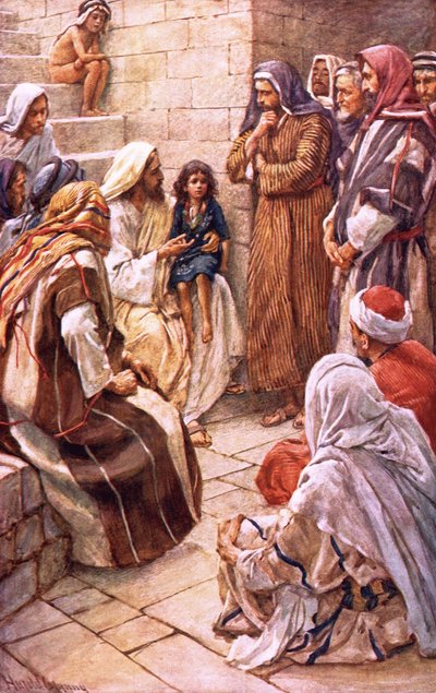 Küçük çocuk onların arasına yerleştirilmiş by Harold Copping