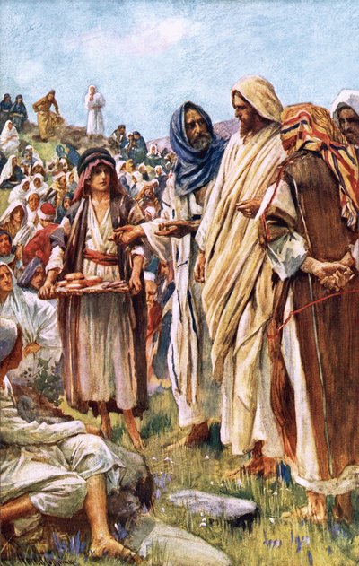 Somunların ve balıkların mucizesi by Harold Copping