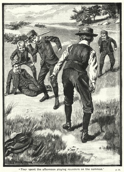 "Öğleden sonrayı ortak alanlarda oynayarak geçirdiler" (gravür) by Harold Copping