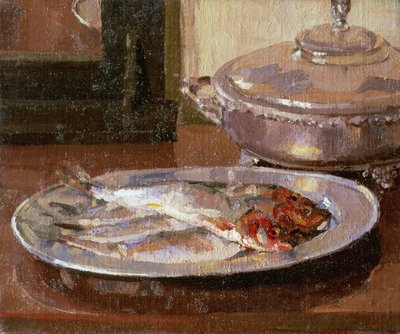 Bir tabakta balık by Harold Gilman