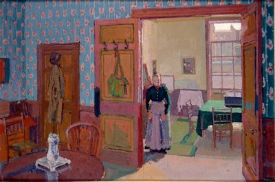 Bayan Mounter ile iç mekan, 1916-1917 by Harold Gilman