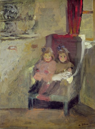 Sanatçının Kızları, c.1906-7 (tuval üzerine yağlıboya) by Harold Gilman