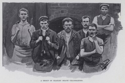 Bir grup Cradley Heath Chainmaker (s/b fotoğraf) by Harold Hume Piffard