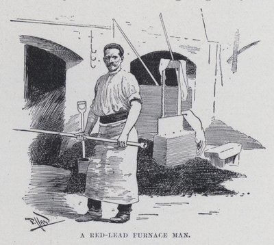 Kırmızı kurşunlu bir fırıncı (s/b fotoğraf) by Harold Hume Piffard